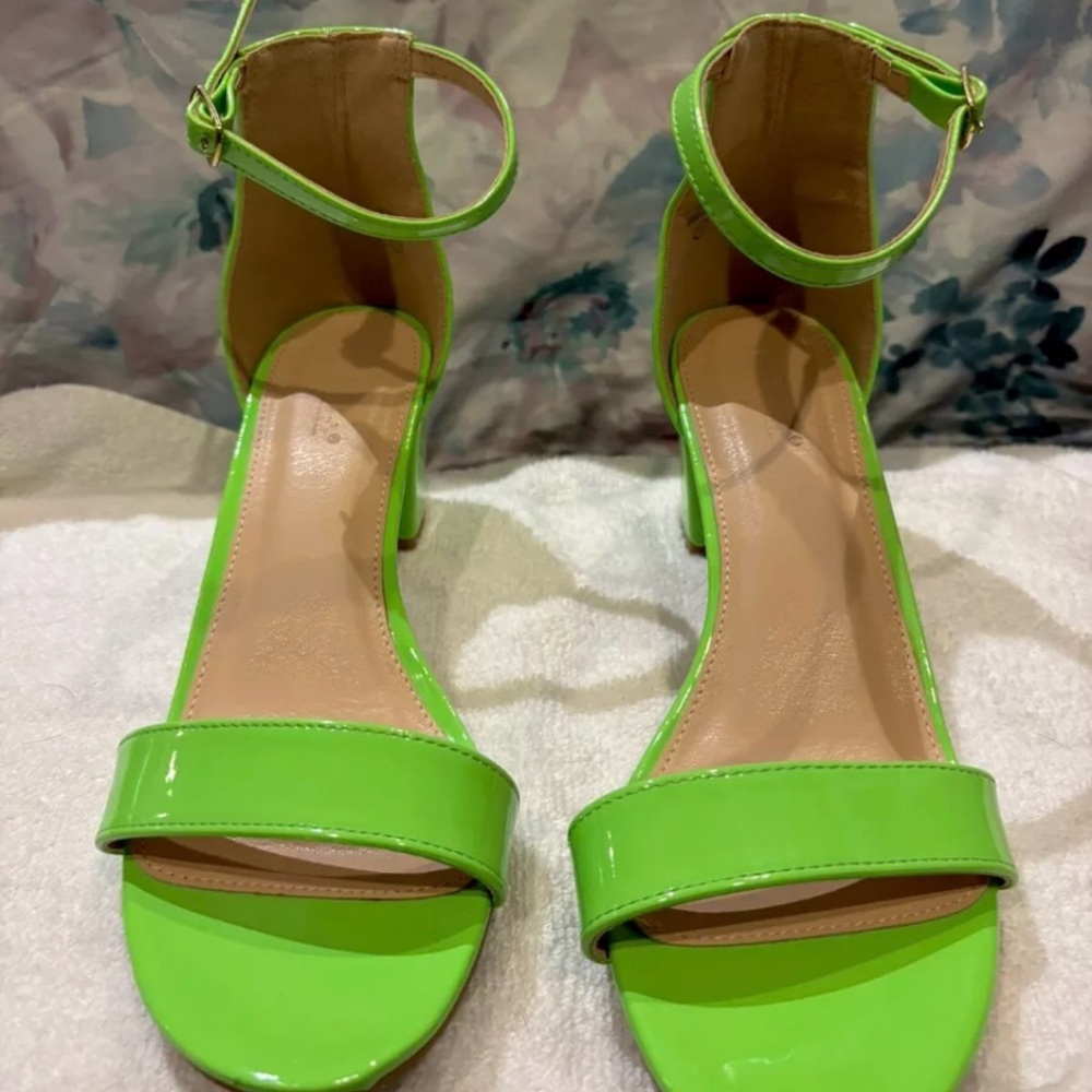 Women's Lov Mark Ankle Strap Chunky Low High Heel Dress Sandal Shoes size10
